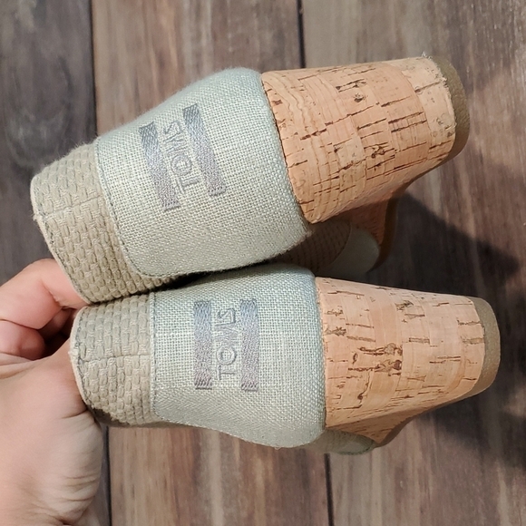 Toms Womens Desert Wood Wedge Ankle booties shoes sz 6 - Picture 6 of 12